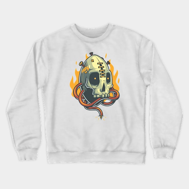 Skull Fire Crewneck Sweatshirt by anggatantama